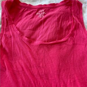 J. Crew Factory Pink slub cotton Tank Top